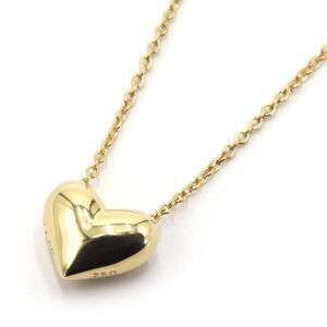 Tiffany & Co. Pinched Heart Necklace K18YG Yellow Gold Pendant Jewelry